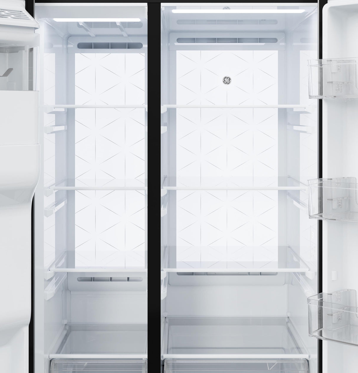 GE® 27.7 Cu. Ft. Side-By-Side Refrigerator with LED Light Walls and Extra Tall Dispenser
