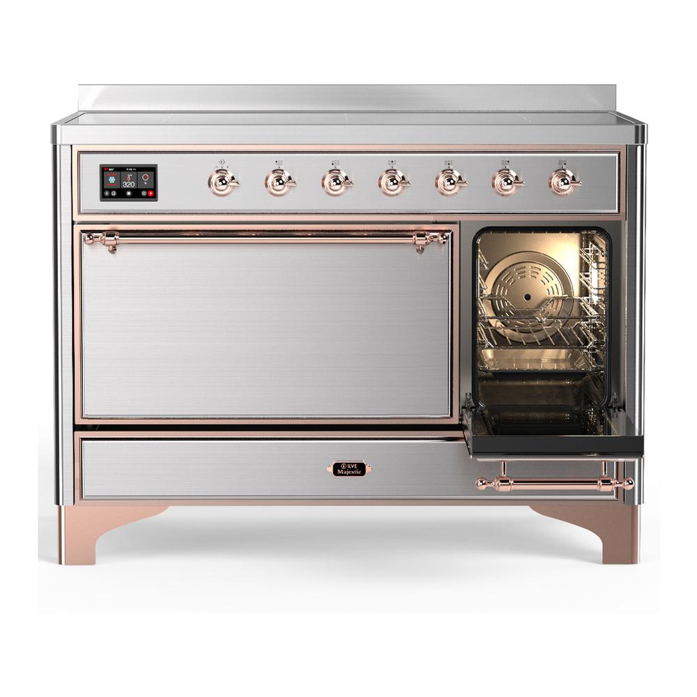 ILVE UMIB48QNR3SSP Majestic III 48 inch Induction Range with 6 Elements, 5.02 cu. ft. Total Oven Capacity (Solid Door, Stainless Steel, Copper)