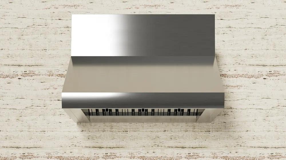 Outdoor hood, 42"W, 33"D, 18"T, 1200CFM, LEDs, pro baffle filters