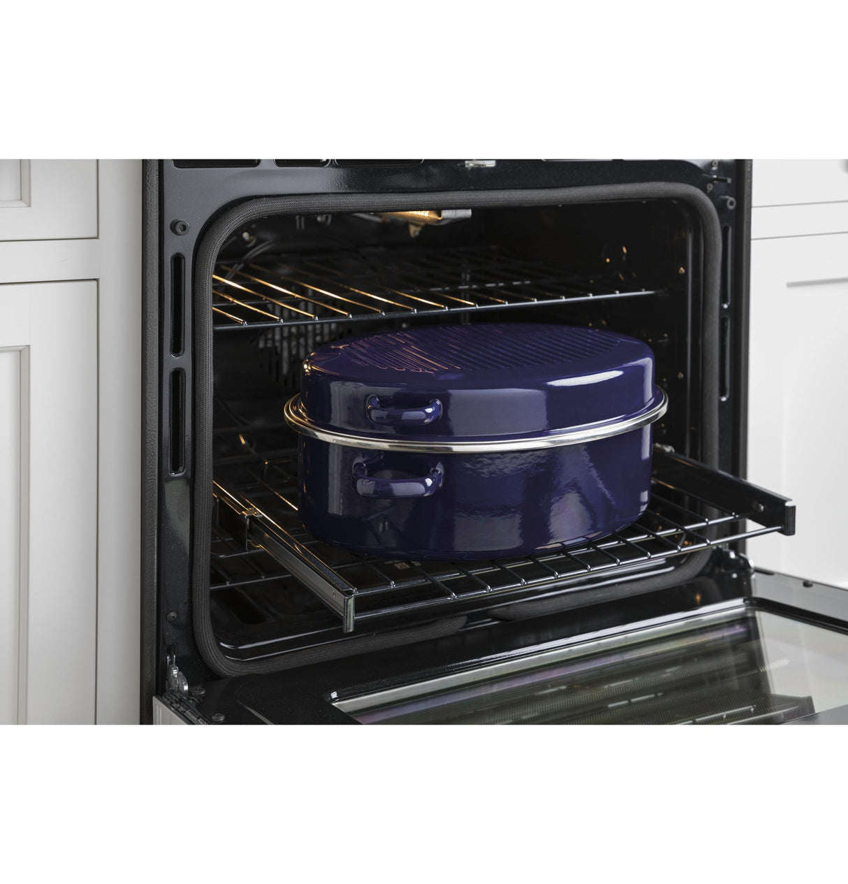 GE Café Series 30" Slide-In Front Control Range with Warming Drawer