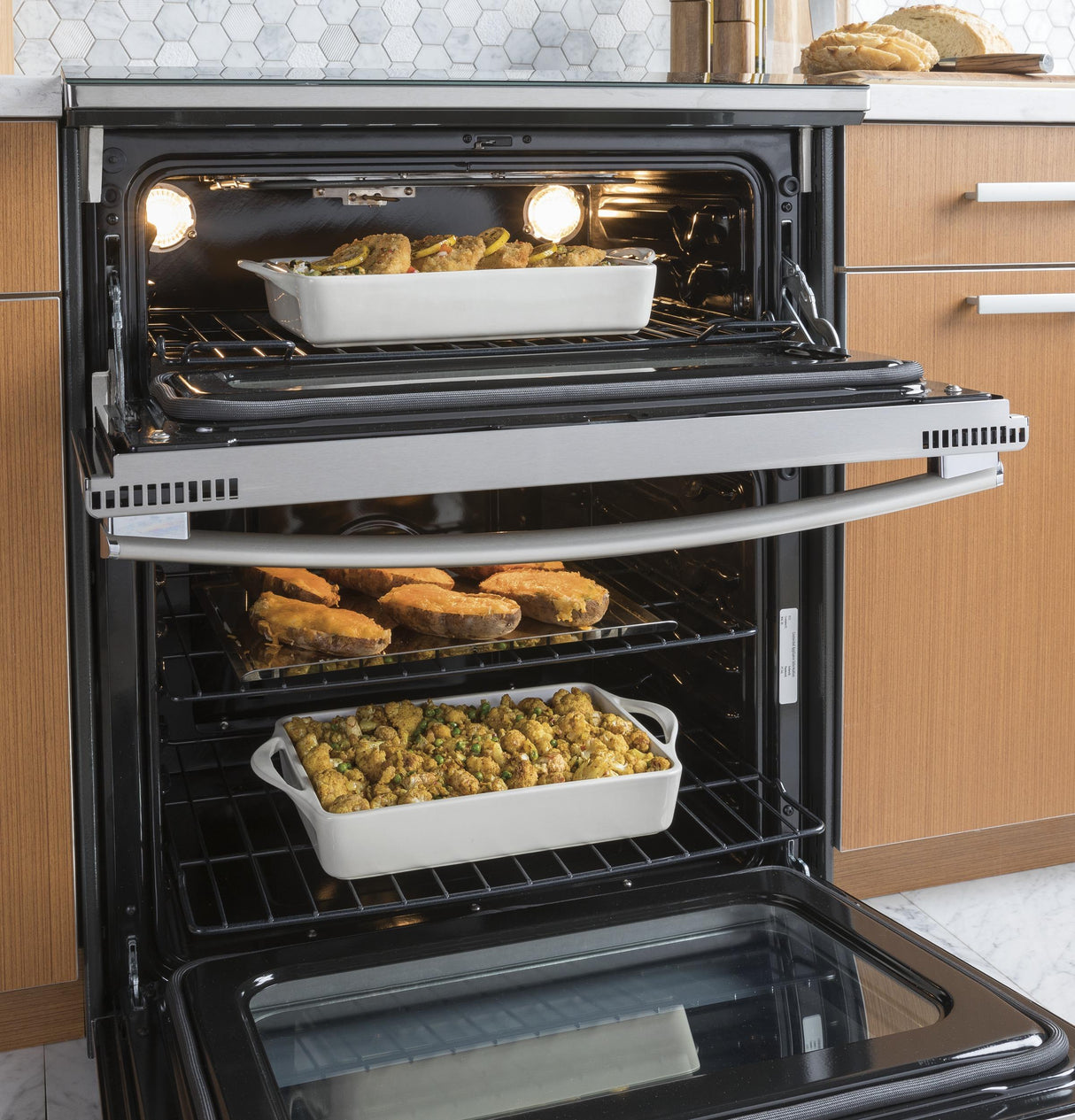 GE Profile™ 30" Smart Slide-In Electric Double Oven Convection Range