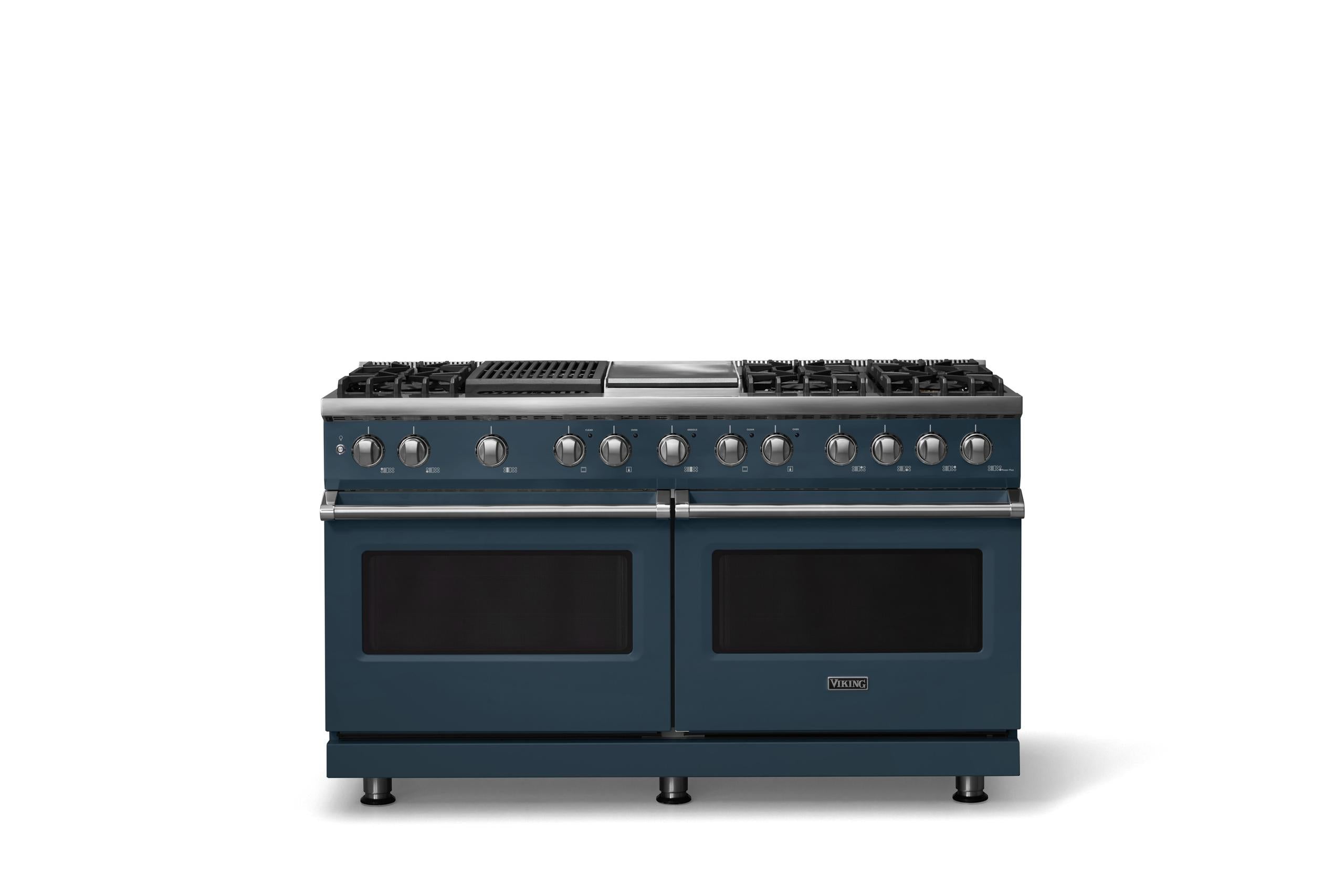 60"W.Dual Fuel Range (Finish: Squall, Trim: Polished Chrome, Fuel: Propane)