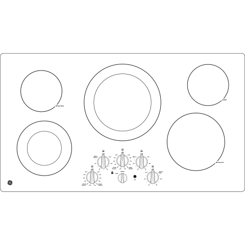 GE® 36" Built-In Knob Control Electric Cooktop