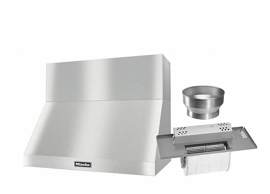 DAR 1230 Set 7 Wall-Mounted Range Hood with Extraction Mode with integrated XL motor including 12" chimney cover.