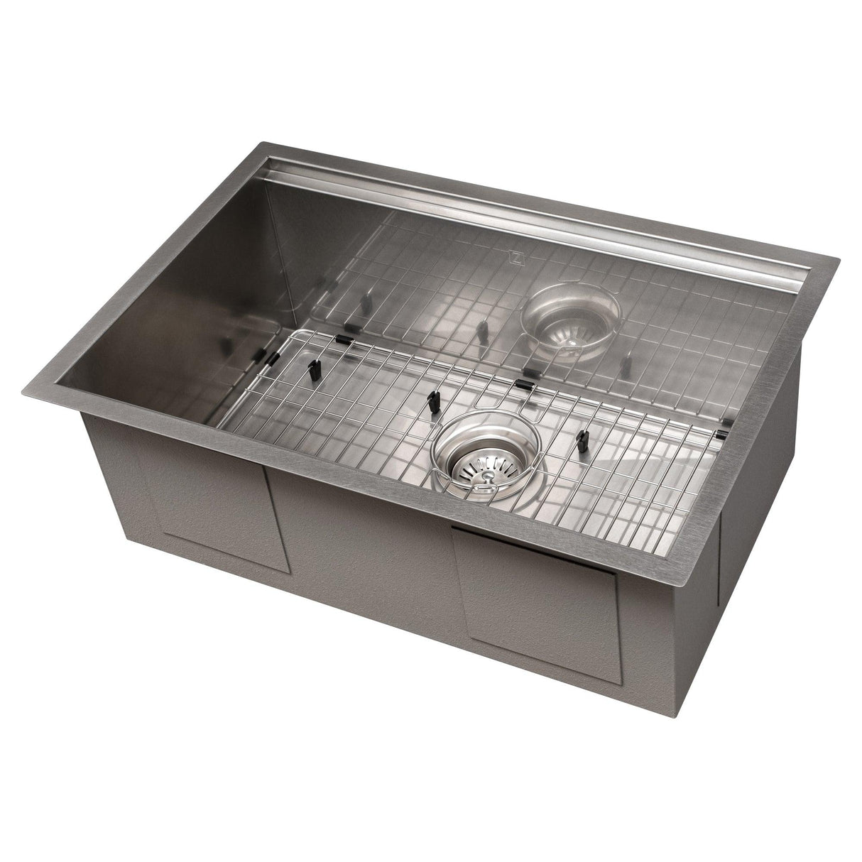 ZLINE 27 in. Garmisch Undermount Single Bowl Satin Stainless Steel Kitchen Sink with Bottom Grid and Accessories (SLS-27S)