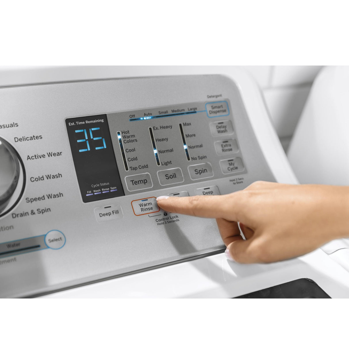 GE® 4.9 cu. ft. Capacity Smart Washer with Stainless Steel Basket
