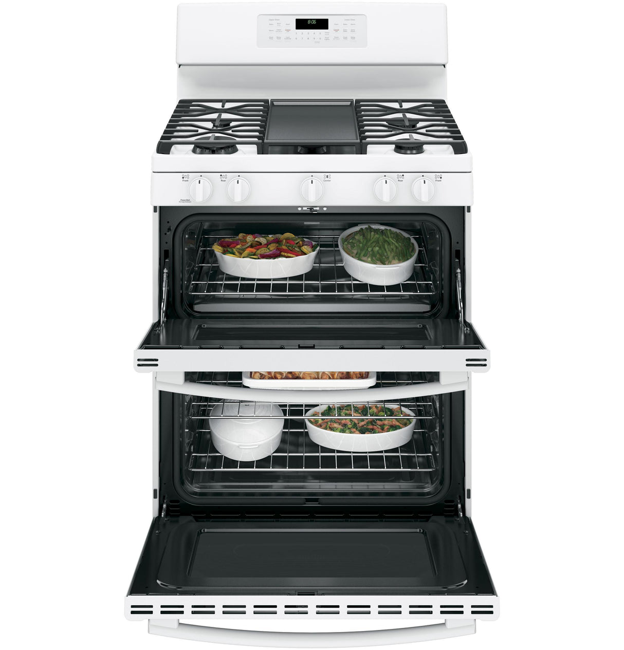 GE® 30" Free-Standing Gas Double Oven Convection Range