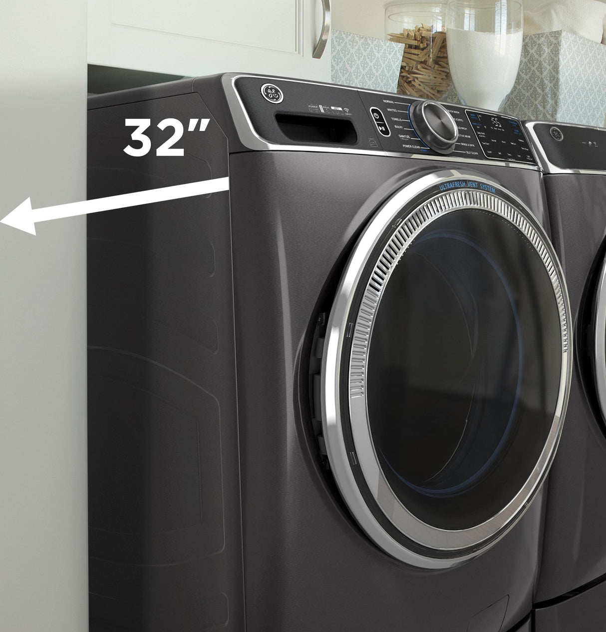GE® 4.8 cu. ft. Capacity Smart Front Load ENERGY STAR® Washer with UltraFresh Vent System with OdorBlock™ and Sanitize w/Oxi