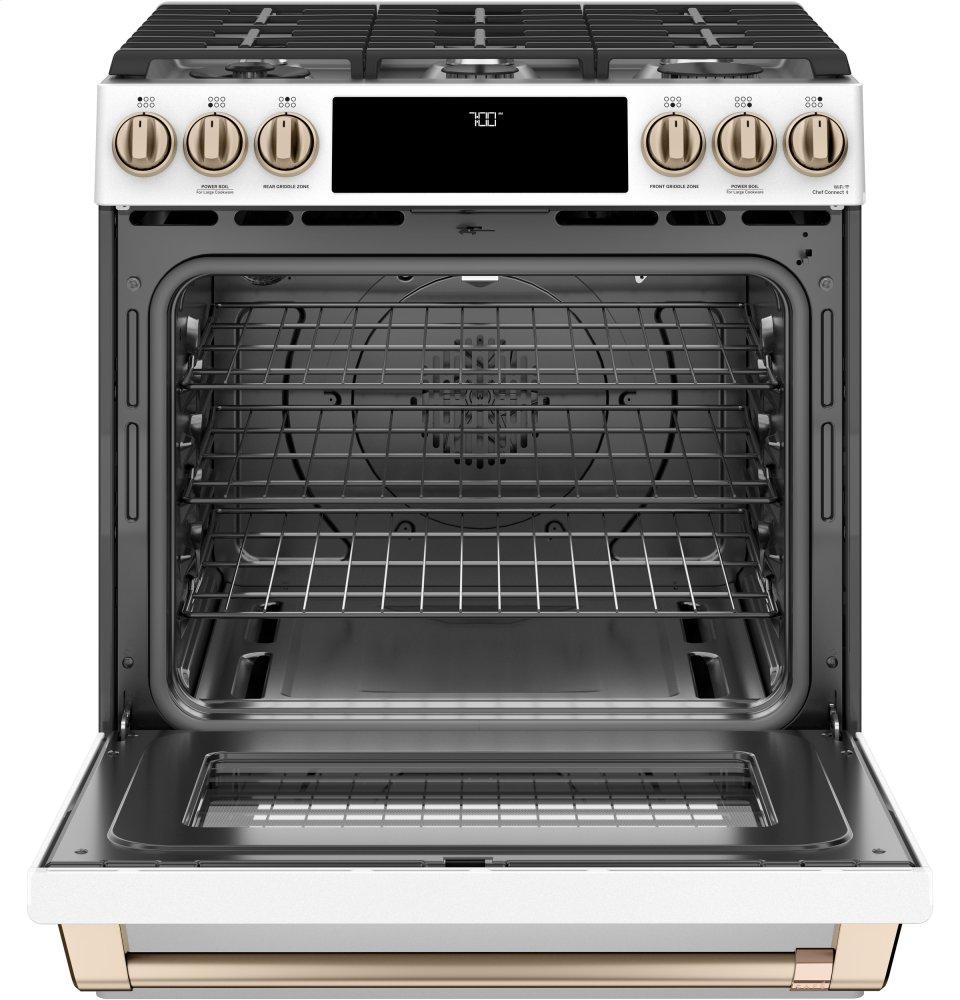 Café 30" Slide-In Front Control Gas Oven with Convection Range