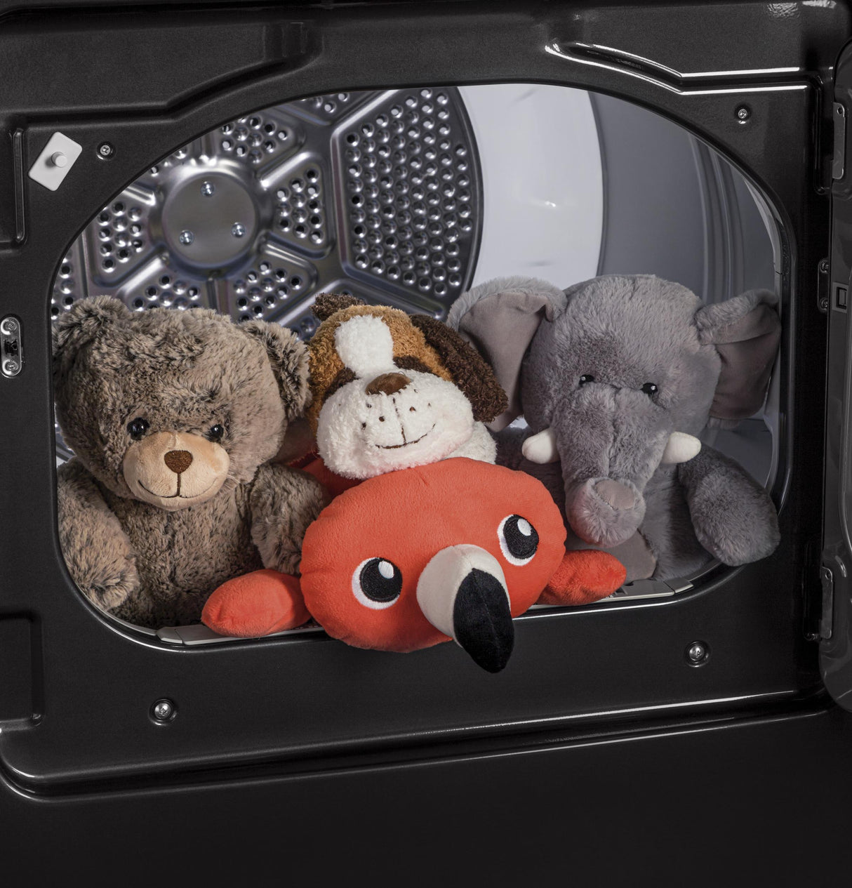 GE® ENERGY STAR® 7.4 cu. ft. Capacity aluminized alloy drum Gas Dryer with Sanitize Cycle and Sensor Dry