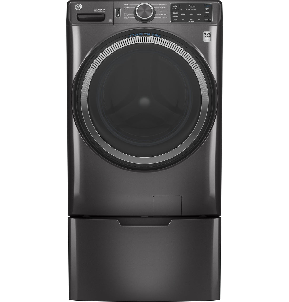 GE® 4.8 cu. ft. Capacity Smart Front Load ENERGY STAR® Washer with UltraFresh Vent System with OdorBlock™ and Sanitize w/Oxi