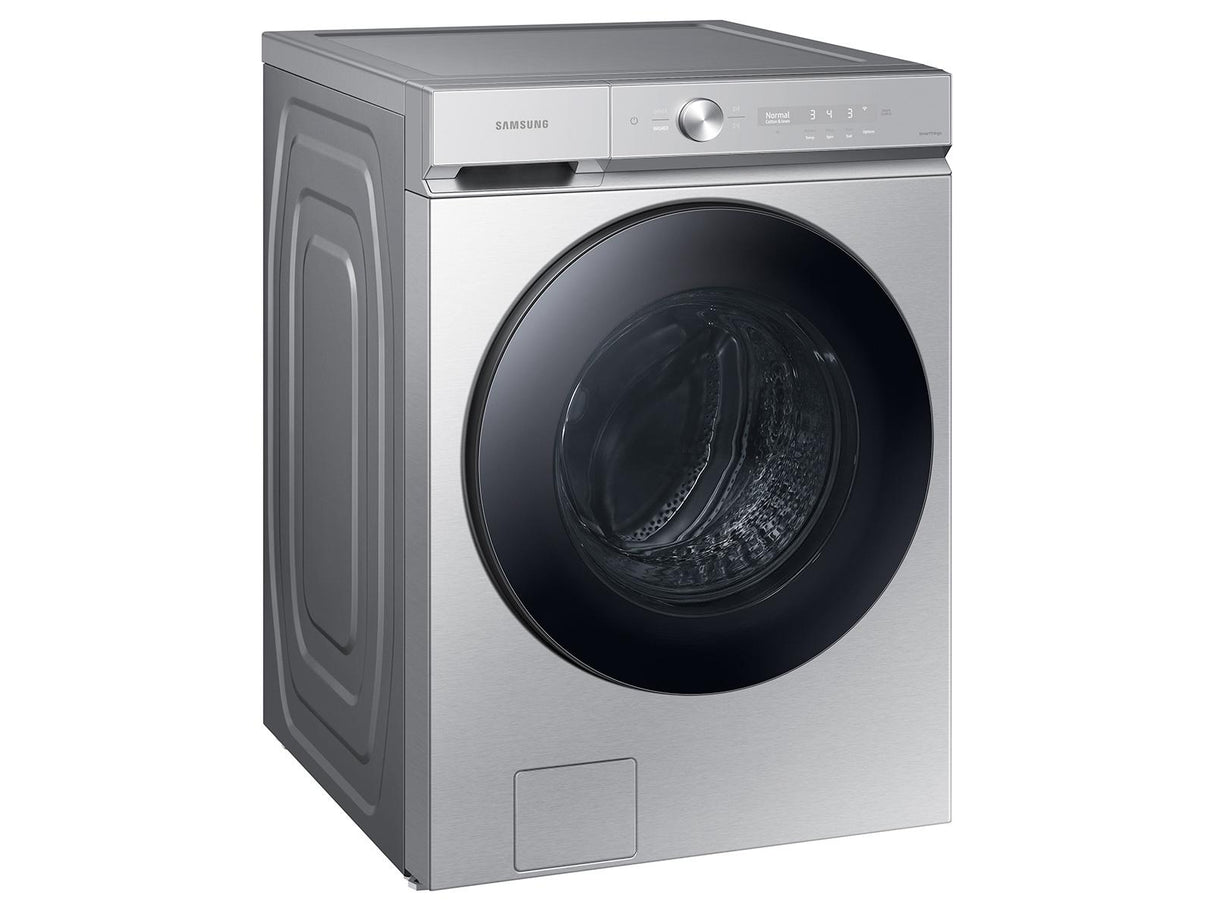 Bespoke 5.3 cu. ft. Ultra Capacity Front Load Washer with Super Speed Wash and AI Smart Dial in Silver Steel