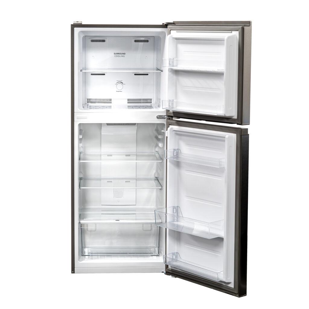 Woods 10.0 cu. ft. Top Mount Frost-Free Fridge in Stainless Steel Look