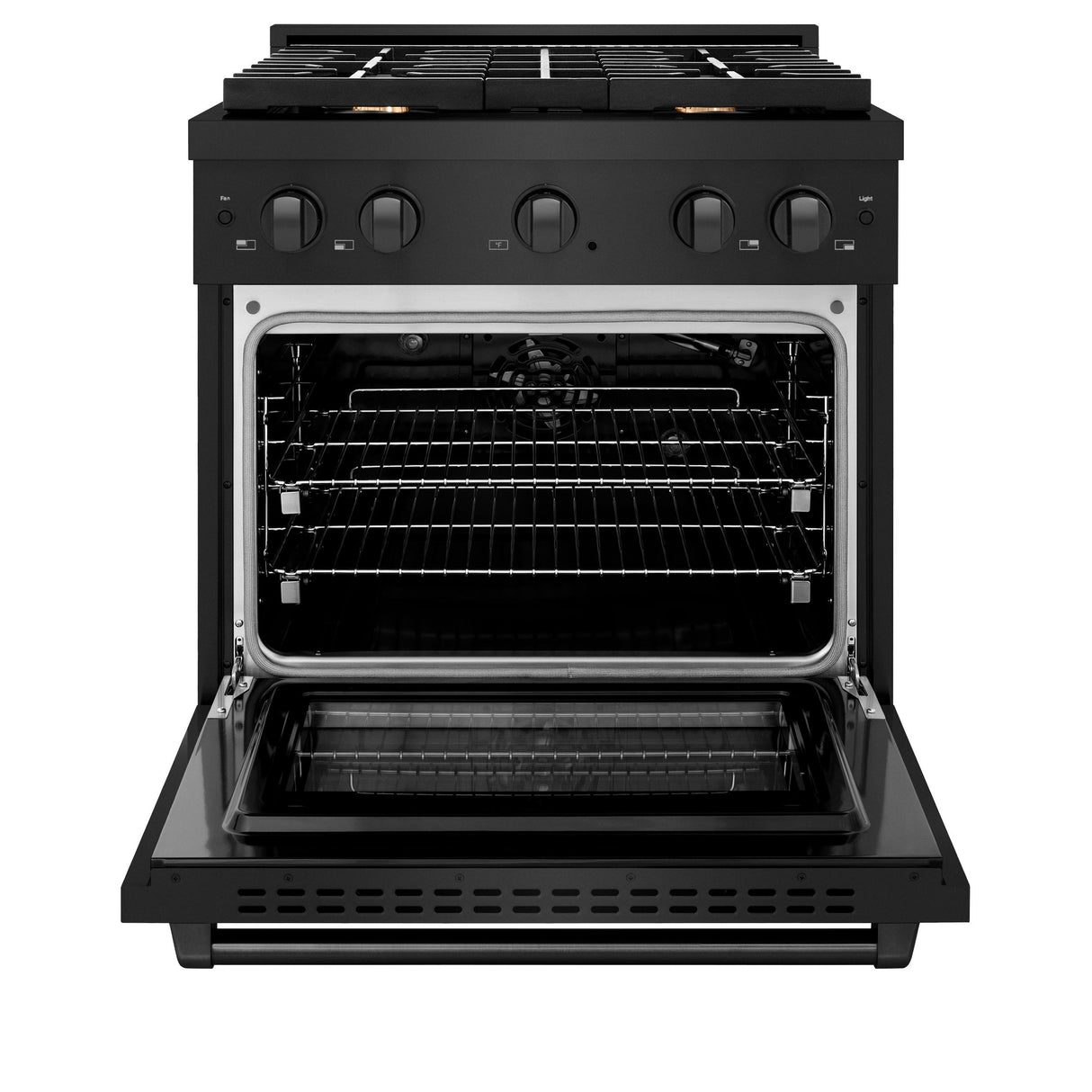 ZLINE 36 in. 5.2 cu. ft. Gas Range with Convection Gas Oven in Black Stainless Steel with 6 Brass Burners (SGRB-BR-36)