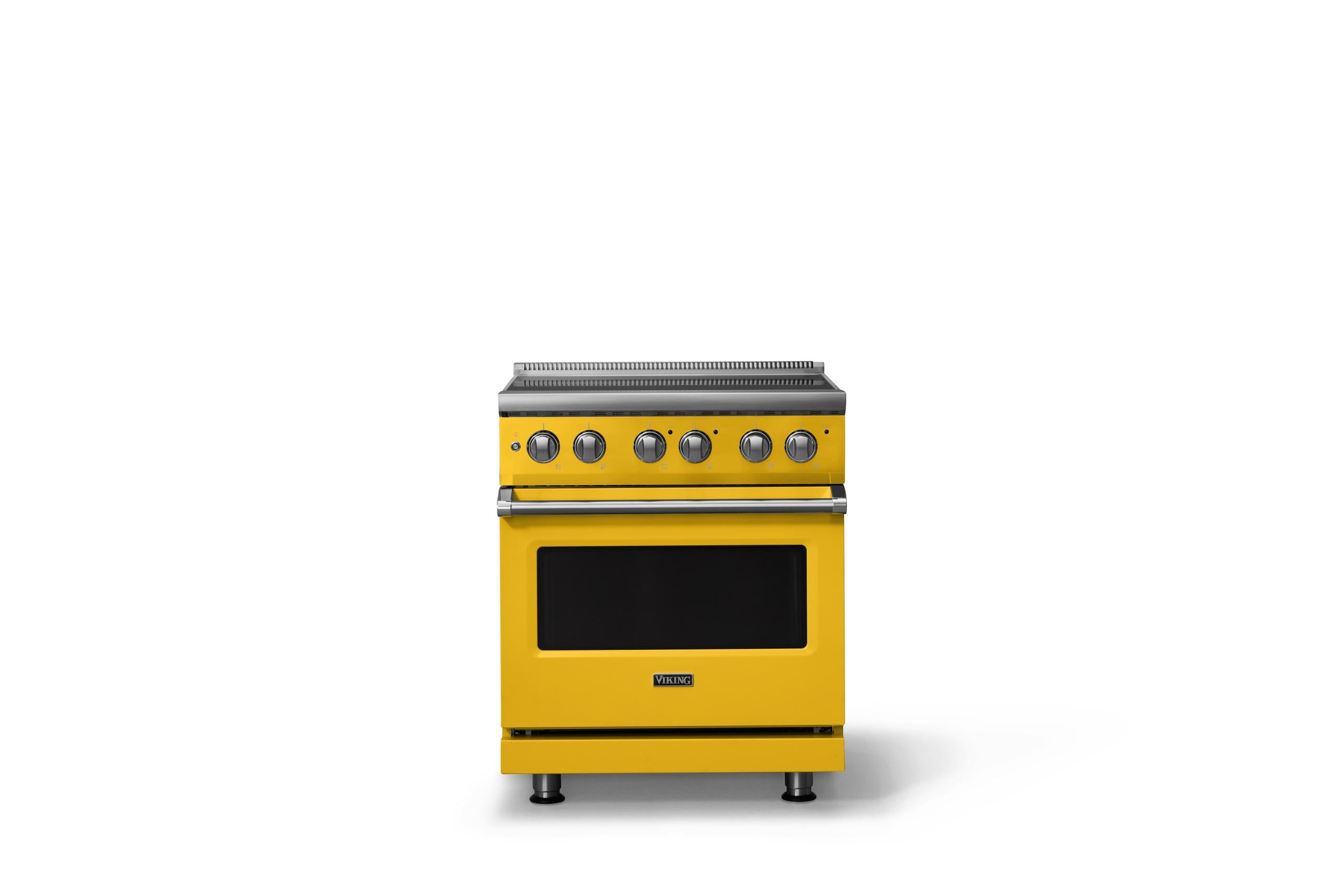 30"W. Electric Range (Finish: Daffodil, Trim: Polished Chrome)
