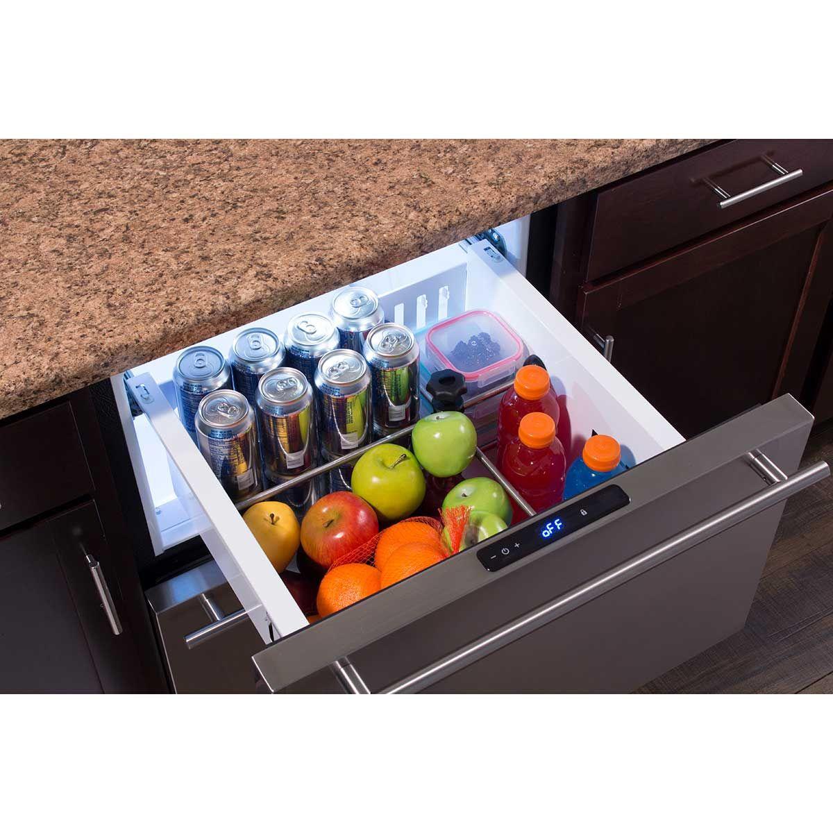 24-In Built-In Refrigerated Drawers with Door Style - Stainless Steel, Door Swing - Field Reversible