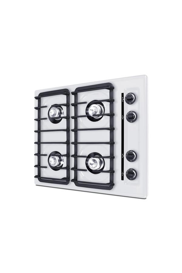 24" Wide 4-burner Gas Cooktop, Battery Start Ignition