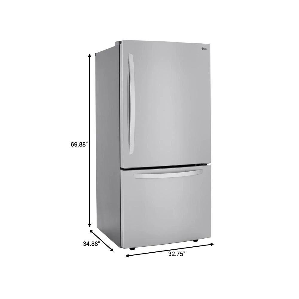 26 cu. ft. 33-inch Wide Bottom Freezer Refrigerator - Stainless Steel