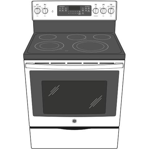 GE® 30" Free-Standing Electric Convection Range