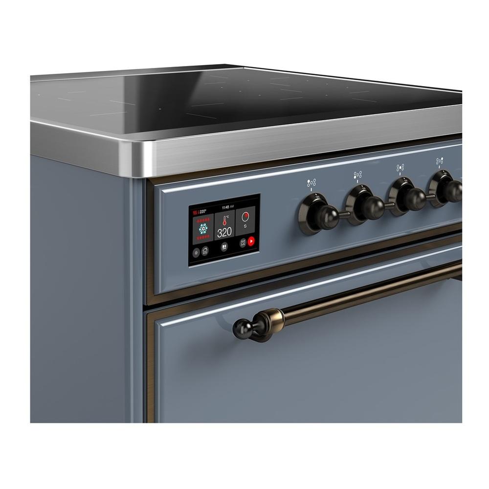 ILVE UMIB30QNR3BGB Majestic III 30 inch Induction Range with 4 Elements, 4 cu. ft. Oven Capacity (Solid Door, Blue Grey, Burnished)