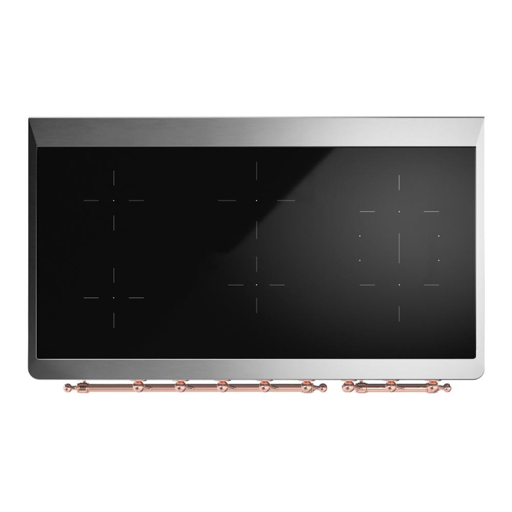 ILVE UMIB48NR3BKP Majestic III 48 inch Induction Range with 6 Elements, 5.02 cu. ft. Total Oven Capacity (Triple Glass Door, Glossy Black, Copper)