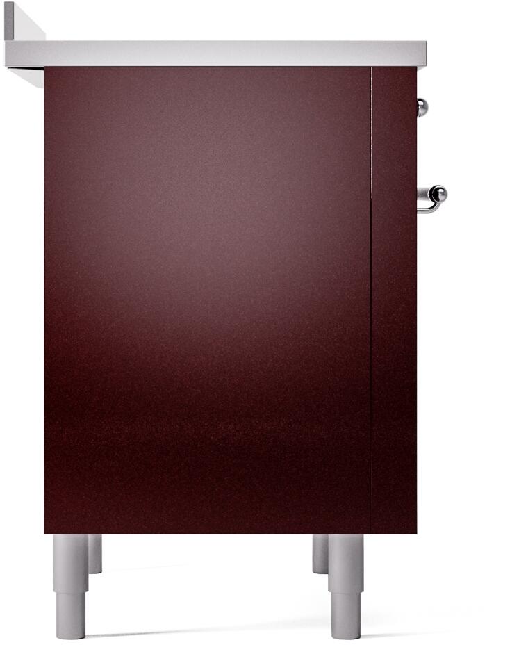 Nostalgie II 36 Inch Electric Freestanding Range in Burgundy with Chrome Trim