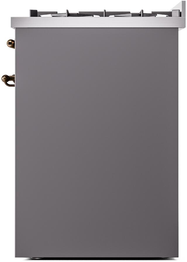 Nostalgie II 30 Inch Dual Fuel Natural Gas Freestanding Range in Matte Graphite with Bronze Trim