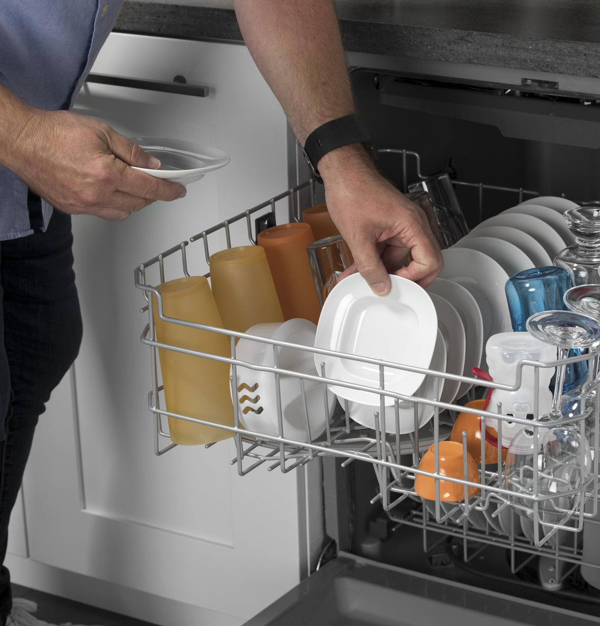 GE® ENERGY STAR® Top Control with Plastic Interior Dishwasher with Sanitize Cycle & Dry Boost