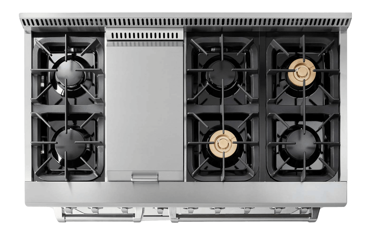 Thor Kitchen 48 Inch Professional Dual Fuel Range In Stainless Steel - Hrd4803ulp