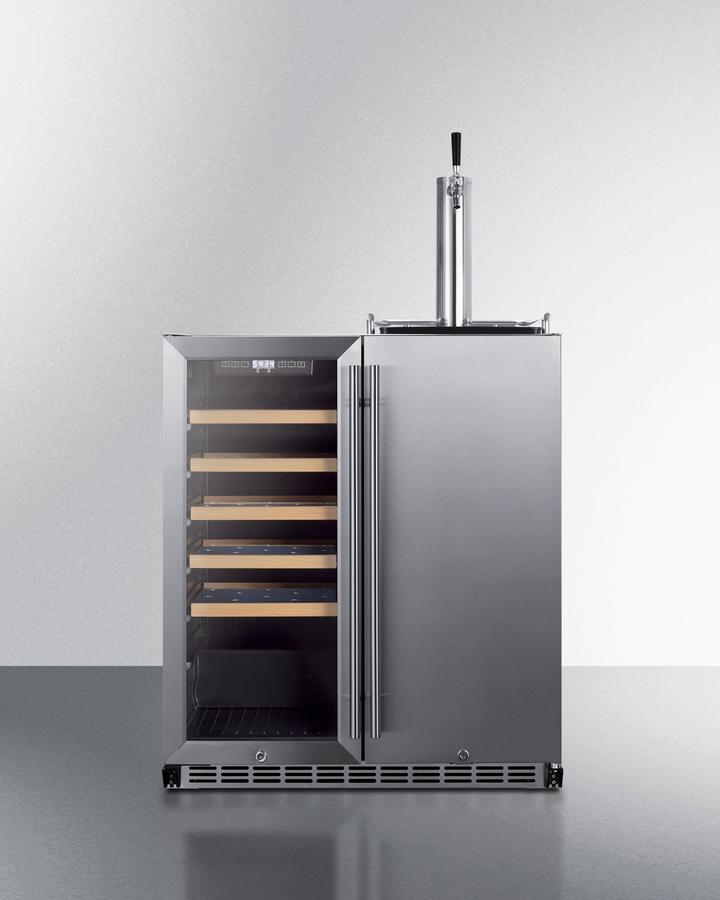 30" Wide Built-in Indoor/outdoor Combination Beverage Center/kegerator