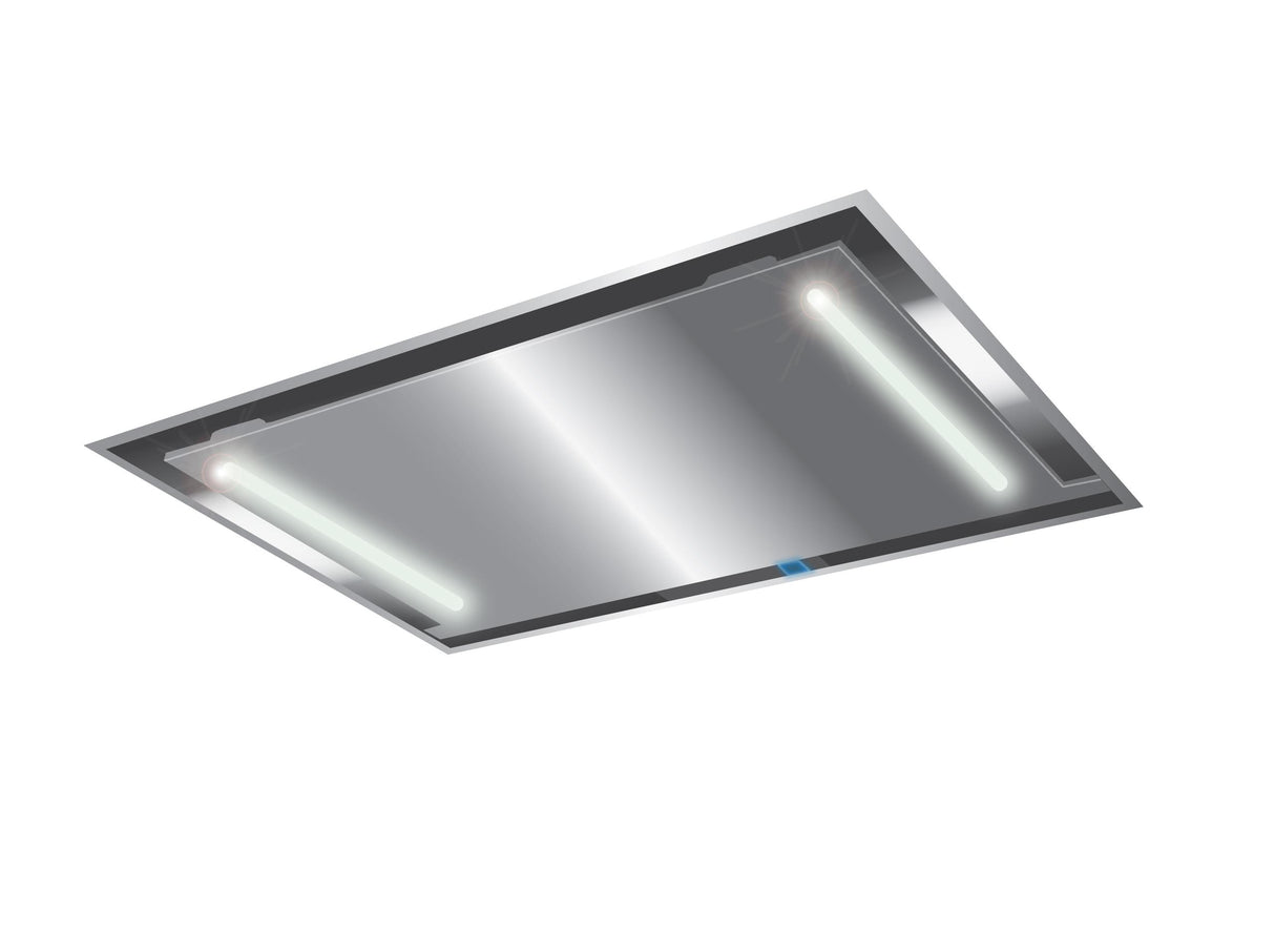 36 in. Ceiling Mount Island Range Hood with Peripheral Aspiration and LED Lights in Stainless Steel