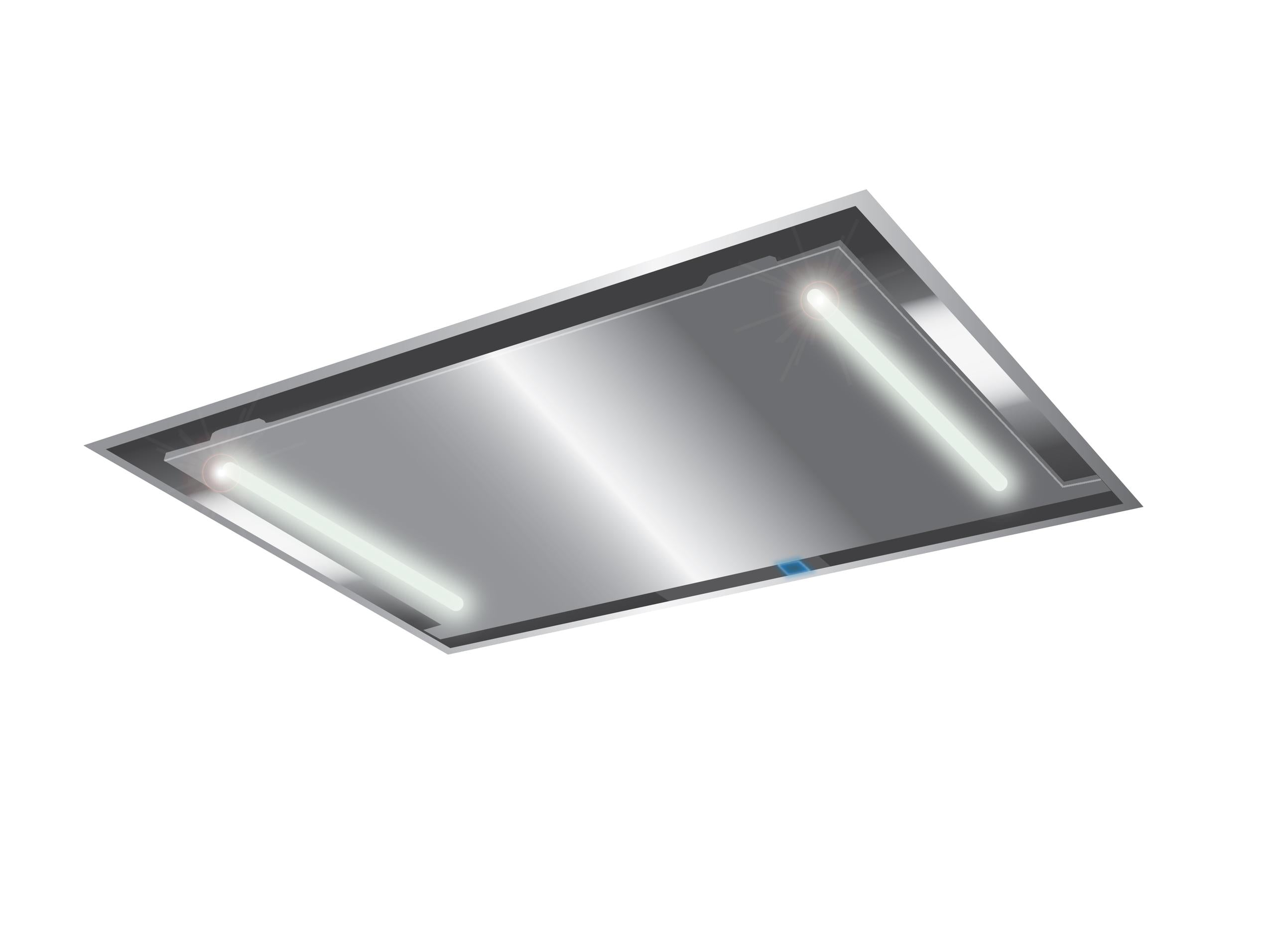 36 in. Ceiling Mount Island Range Hood with Peripheral Aspiration and LED Lights in Stainless Steel