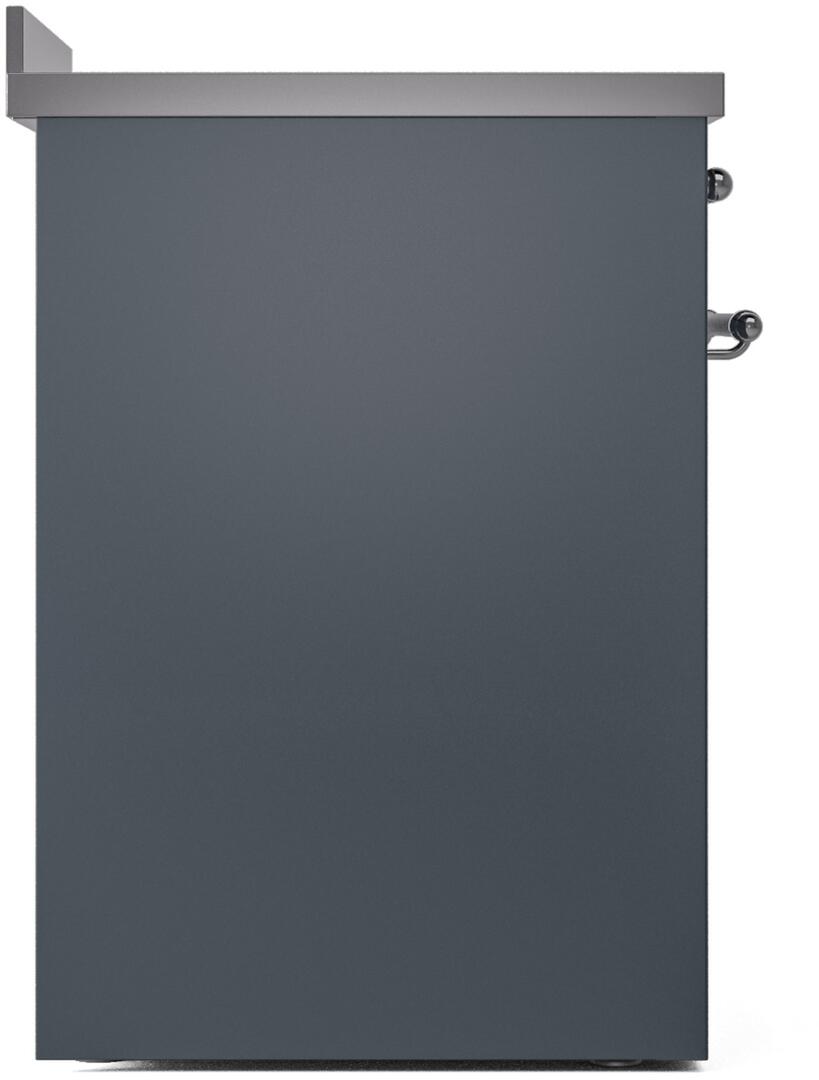 Nostalgie II 30 Inch Electric Freestanding Range in Blue Grey with Chrome Trim