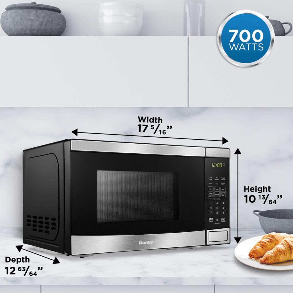 Danby 0.7 cu. ft. Countertop Microwave in Black and Stainless Steel