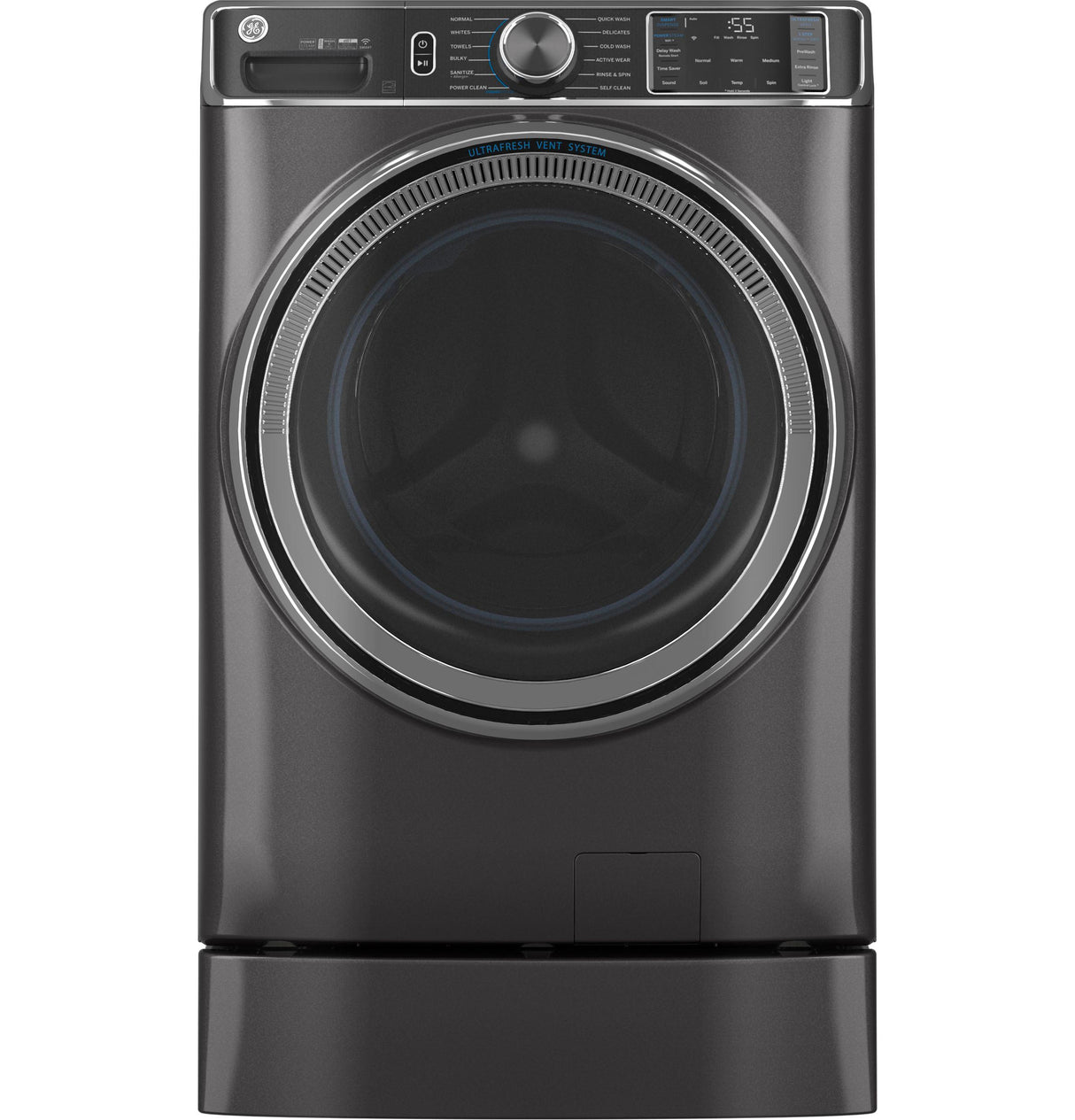 GE® 5.0 cu. ft. Capacity Smart Front Load ENERGY STAR® Steam Washer with SmartDispense™ UltraFresh Vent System with OdorBlock™ and Sanitize + Allergen