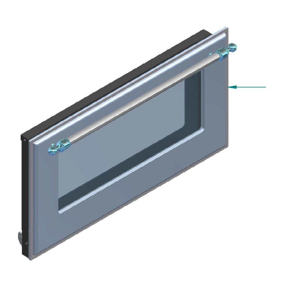 ILVE Parts EG9624014000116 Complete Triple Glass Door Kit for 48 inch Range, UOV 80 E3 (Antique White, Brass Trim)