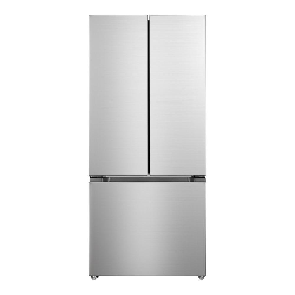 Verona VEFFD3018RISL 30 inch Freestanding French Door Refrigerator with 18.2 cu. ft. Capacity, Automatic Ice Maker, Recessed Handle