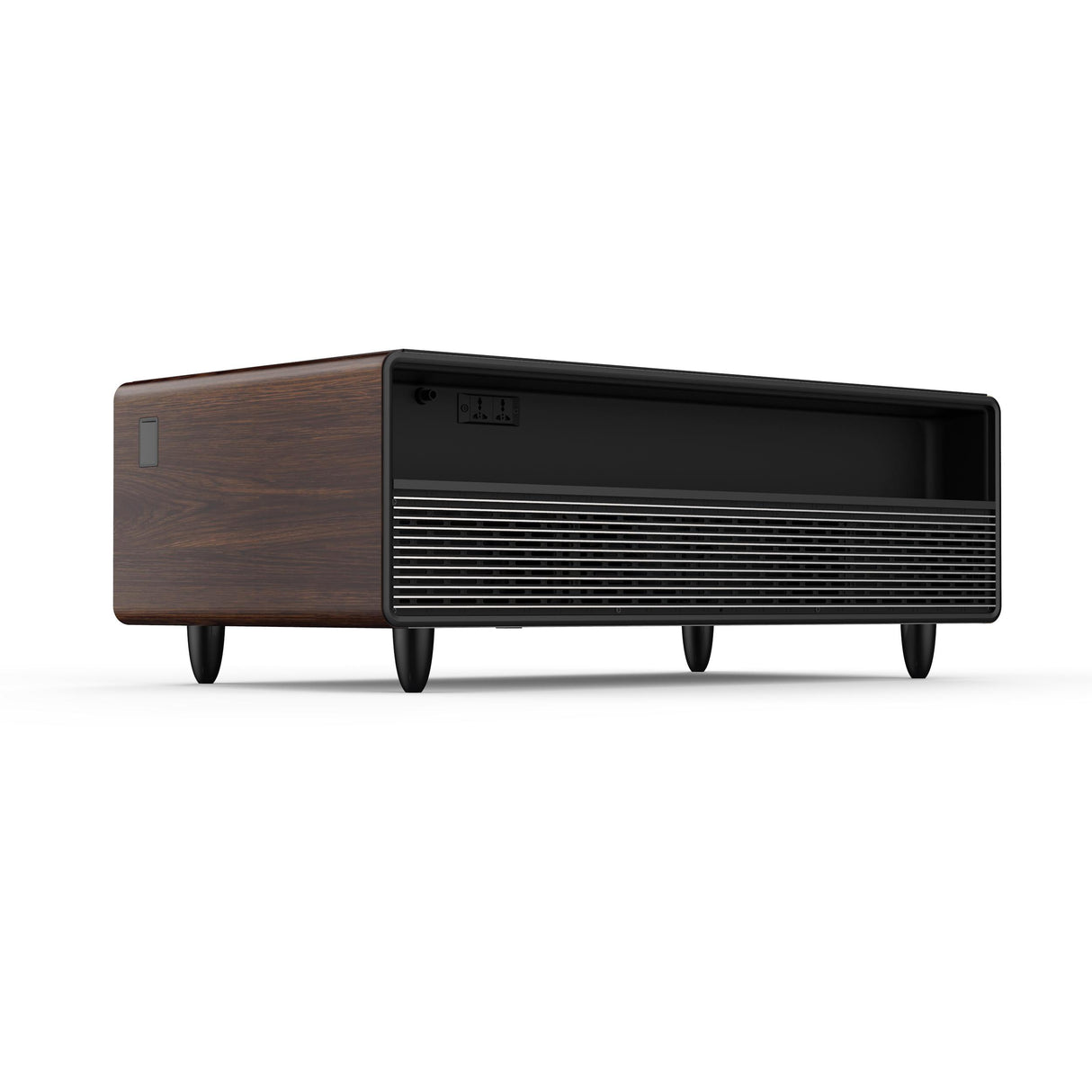 Forno Evoluto Tavolo 51-Inch Smart Coffee Table with Wood-Accent Sides - Dual Cooling Zones, Wireless Charging Pad & Built-In Bluetooth Speakers