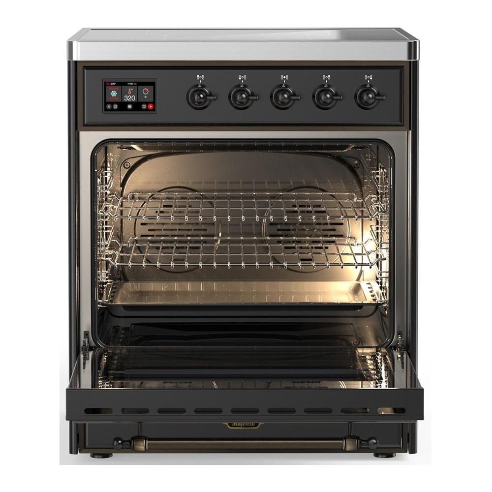 ILVE UMIB30NR3MGB Majestic III 30 inch Induction Range with 4 Elements, 4 cu. ft. Oven Capacity (Triple Glass Door, Graphite Matte, Burnished)