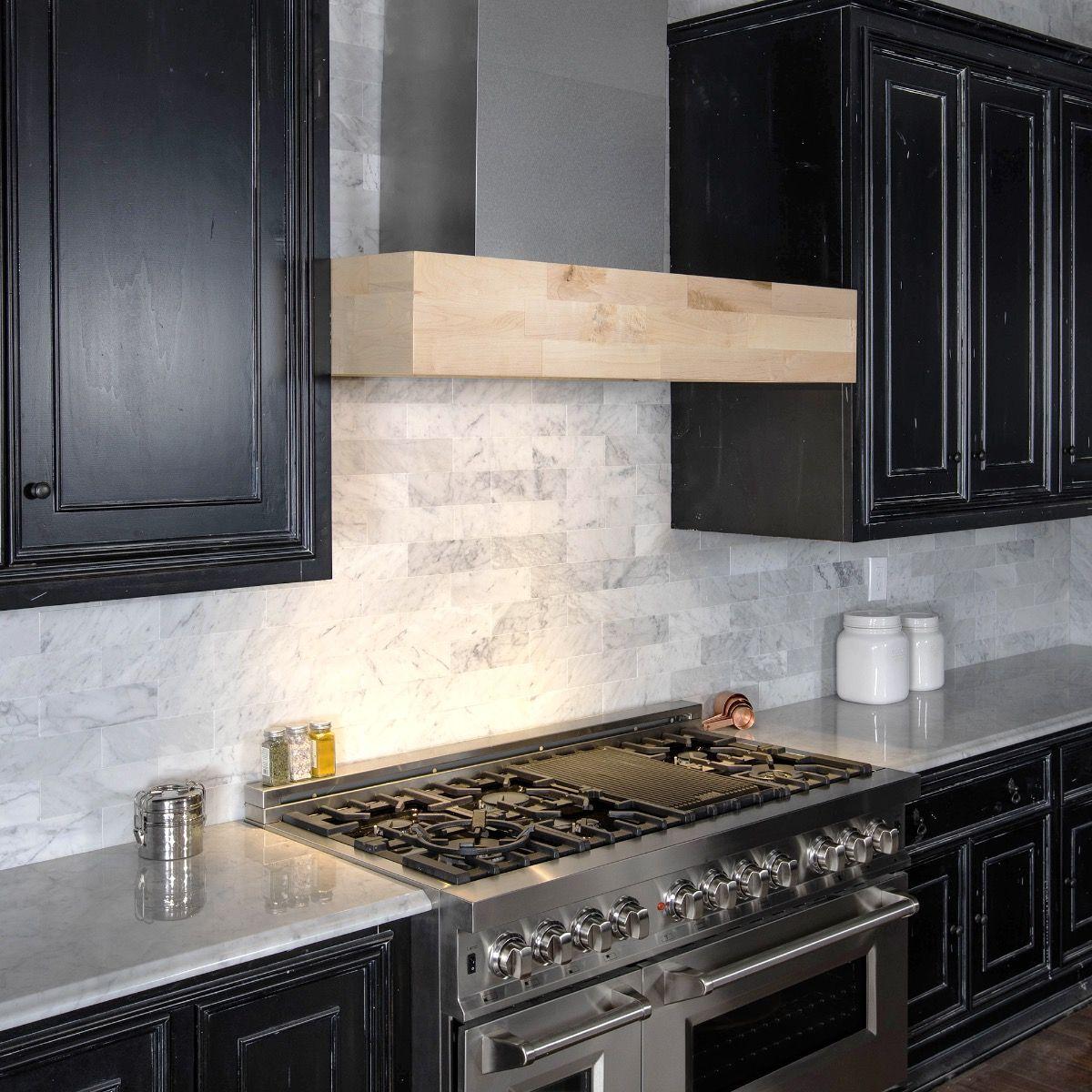 ZLINE 48 in. 1200 CFM Designer Series Wooden Wall Mount Range Hood in Butcher Block (681M-48)