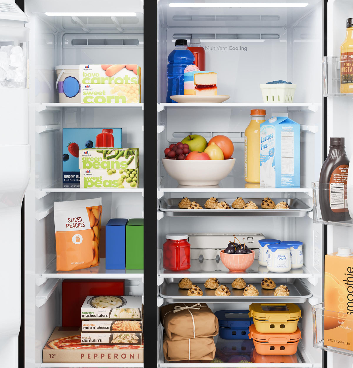 GE® 23.6 Cu. Ft. Counter-Depth Side-By-Side Refrigerator with Extra Tall Dispenser and In-Door Icemaker