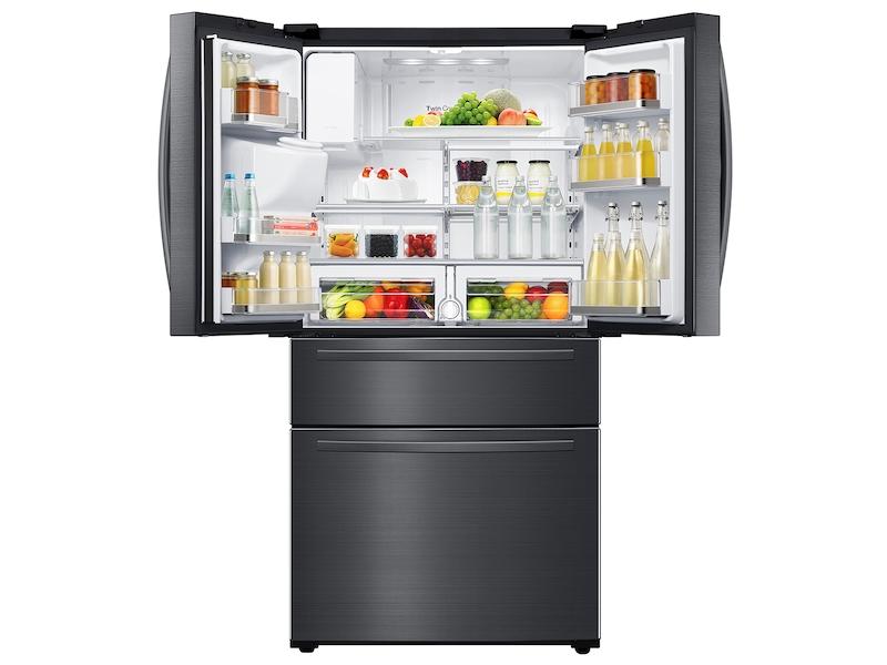 25 cu. ft. Large Capacity 4-Door French Door Refrigerator with External Water & Ice Dispenser in Black Stainless Steel
