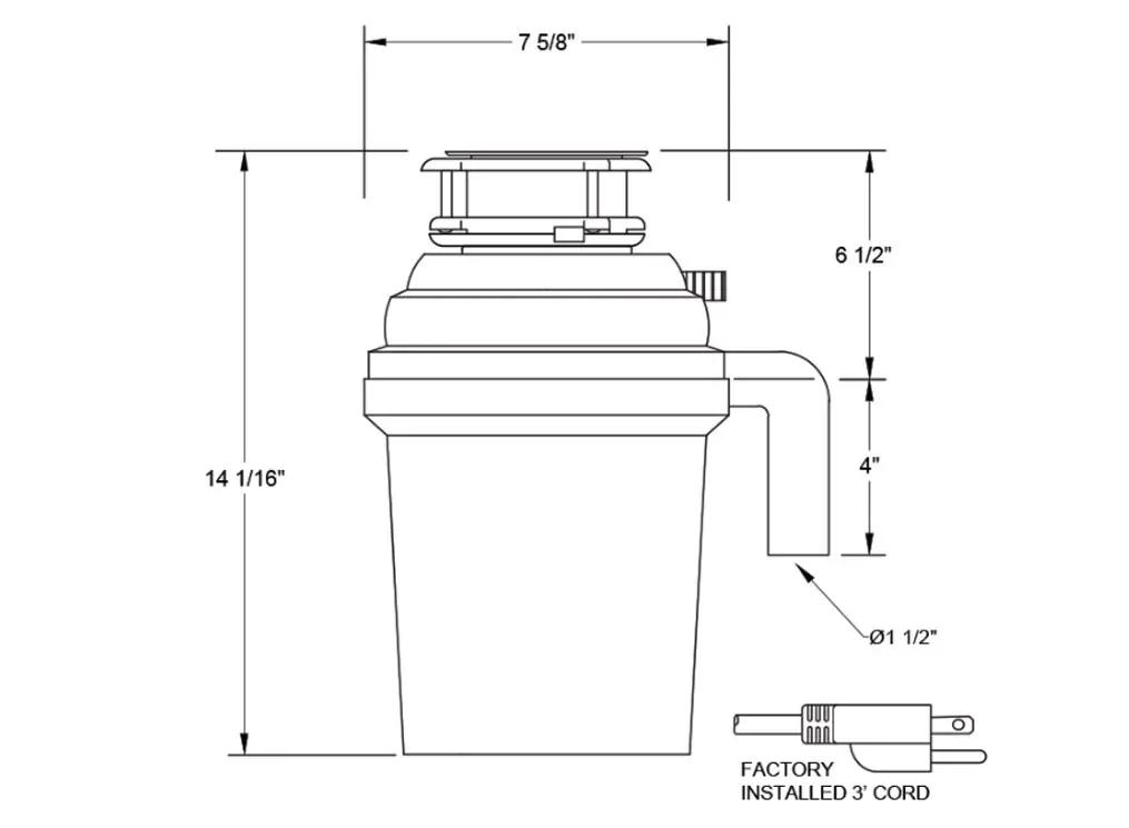 1 HP Lifetime Warranty, Batch Feed waste disposal / 3 Bolt mount