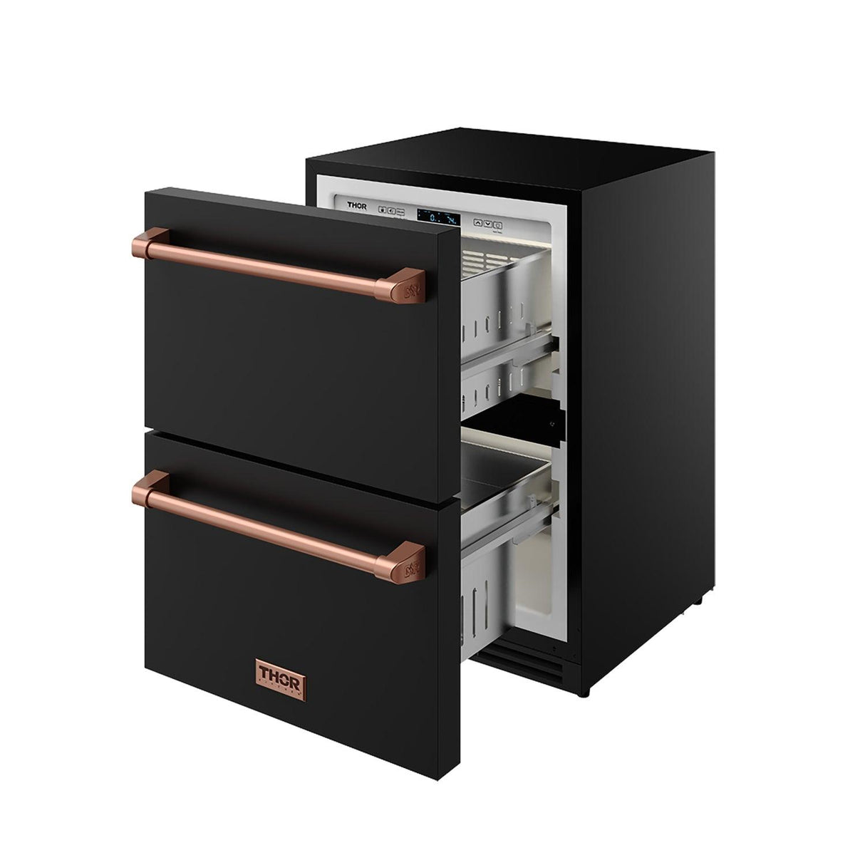 24 Inch Undercounter Built-in / Freestanding Drawer Freezer - Black/rose Gold Gordon Ramsay Series