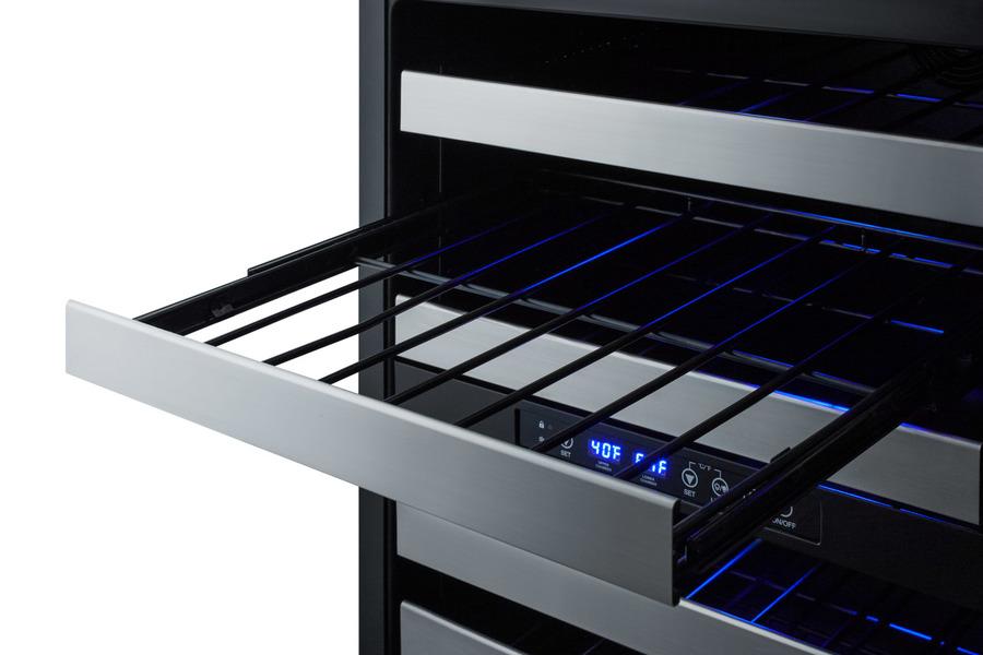 24" Wide Combination Dual-zone Wine Cellar and 2-drawer Refrigerator-freezer (panels Not Included)