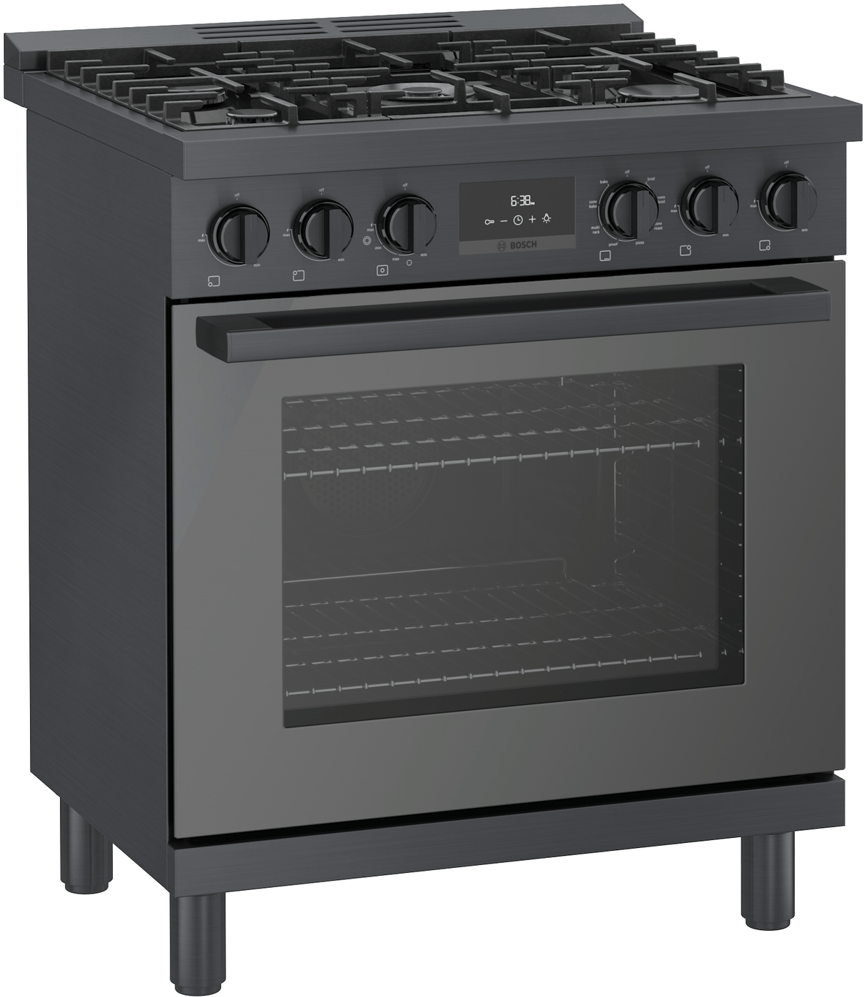 800 Series Dual Fuel Freestanding Range 30" Black Stainless Steel