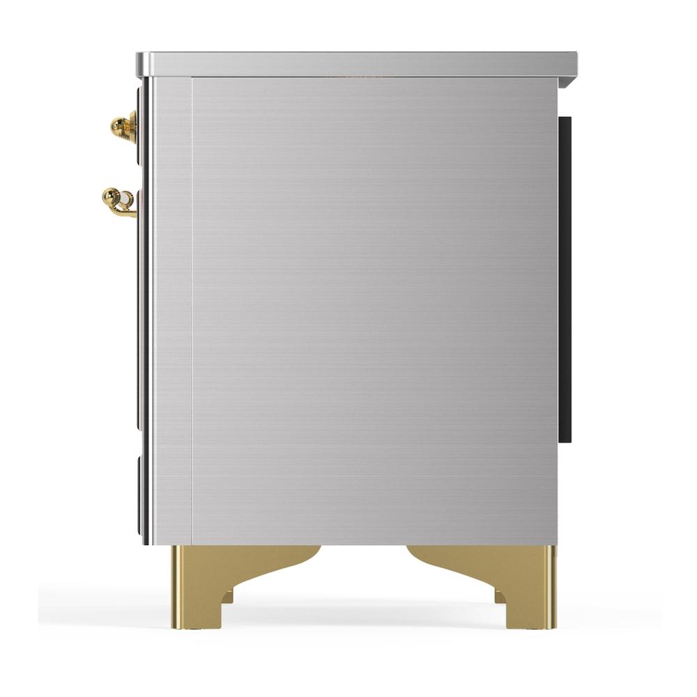 ILVE UMDIB40NR3SSG Majestic III 40 inch Induction Range with 6 Elements, 3.82 cu. ft. Total Oven Capacity (Triple Glass Door, Stainless Steel, Brass)