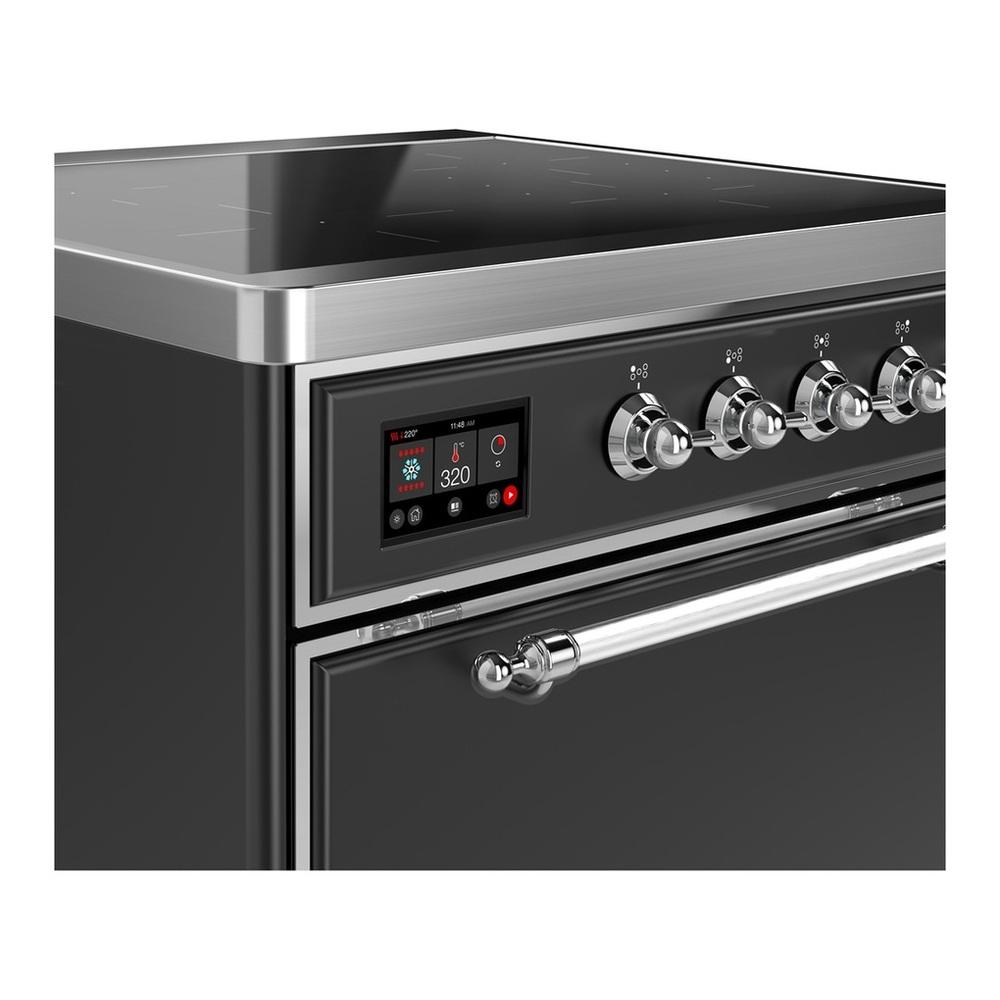 ILVE UMIB30QNR3MGC Majestic III 30 inch Induction Range with 4 Elements, 4 cu. ft. Oven Capacity (Solid Door, Graphite Matte, Chrome)