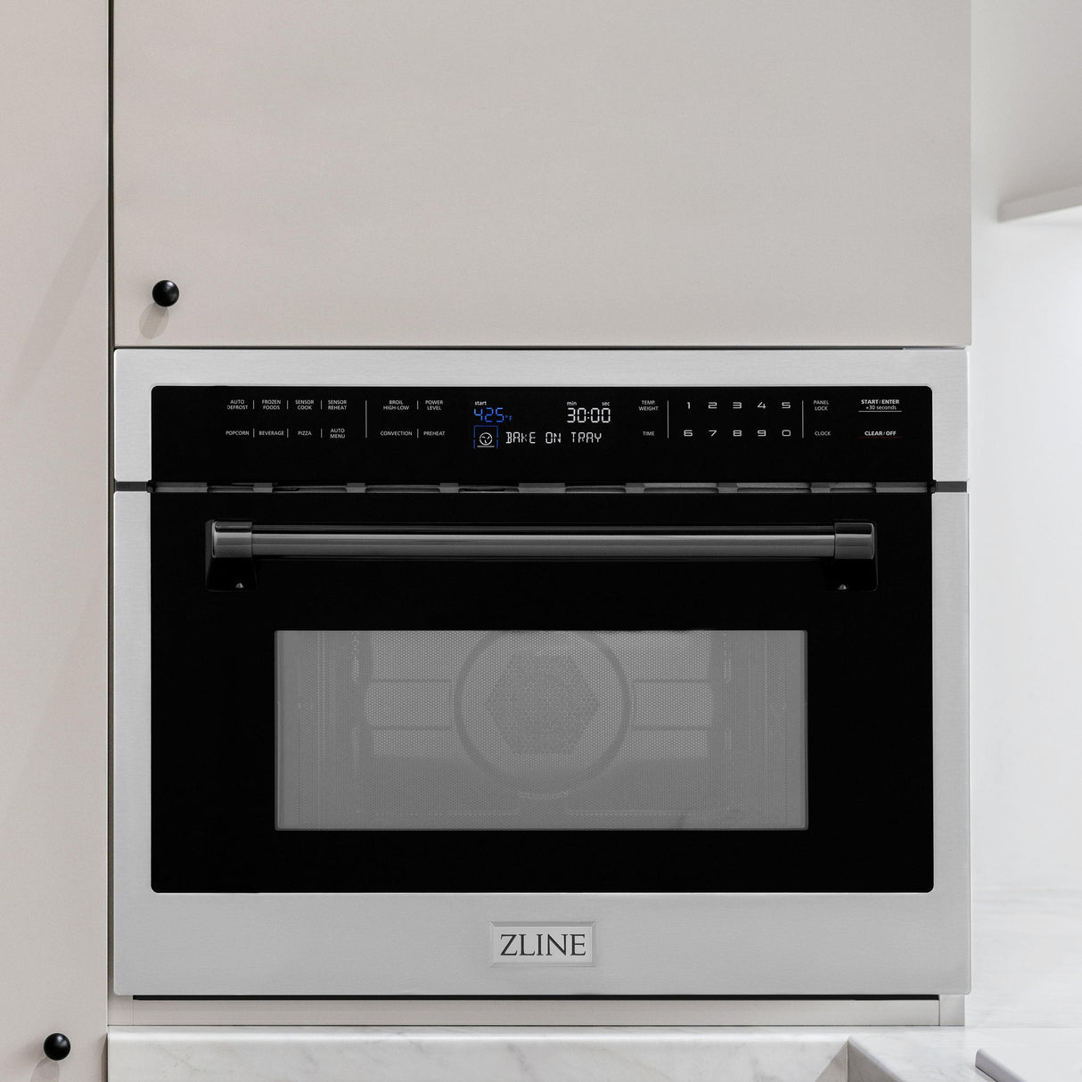 ZLINE Autograph Edition 24" 1.6 cu ft. Built-in Convection Microwave Oven in Stainless Steel and Matte Black Accents (MWOZ-24-MB)