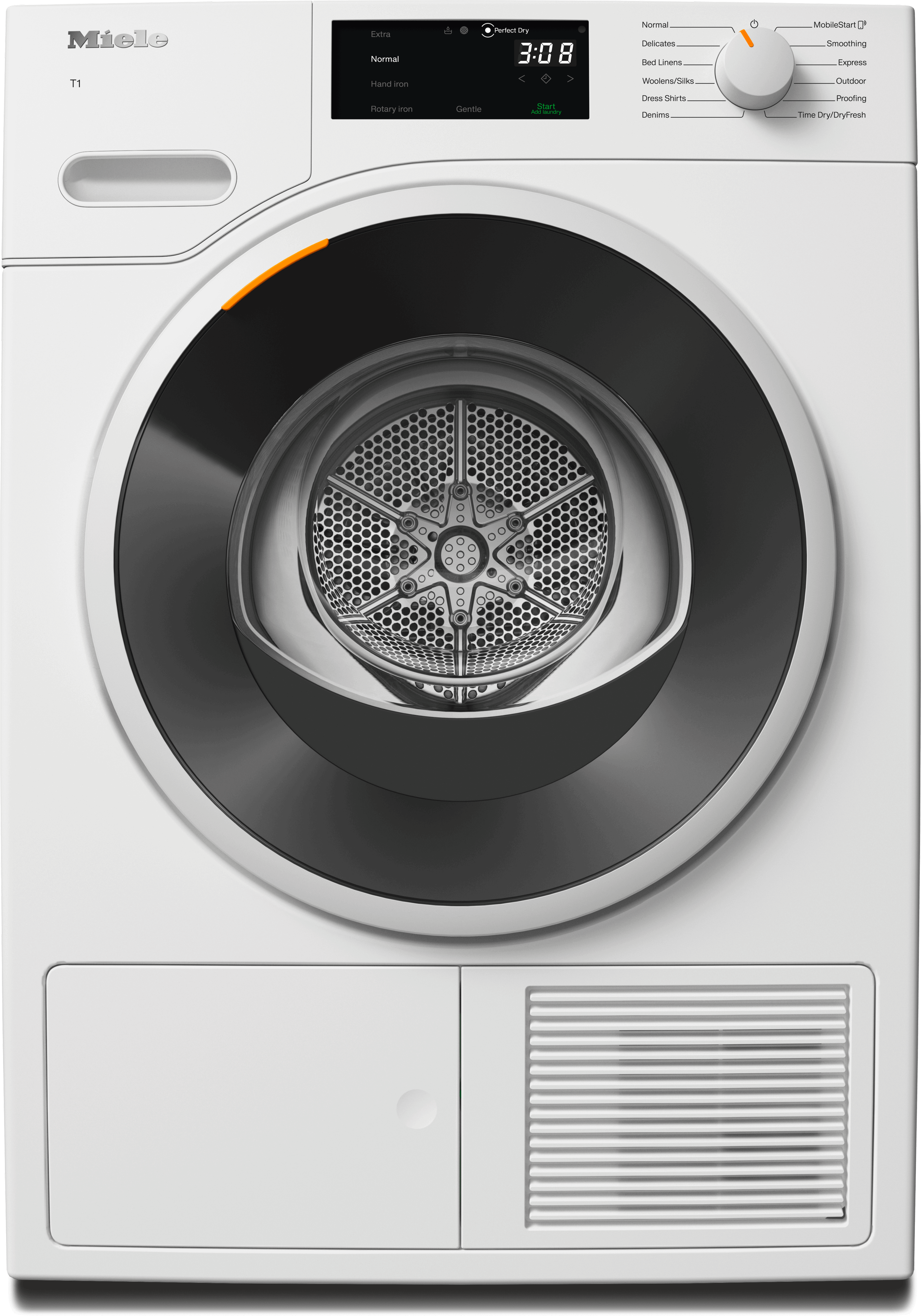 TWD 360 WP 8kg Lotus white - T1 Heat-Pump Dryer: 18 lb DirectSensor Honeycomb drum FragranceDos Miele@home EcoDry